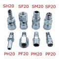 Dtacke 8pcs 1 4 Pneumatic Air Compressor Hose Plug Male Thread Female Coupler Barb Connector Socket Quick Set Sp20 Pp20 Sm20