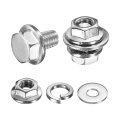 M4 X 6mm Phillips Flanged Hex Head Bolts 40pcs 304 Stainless Steel Flange Hexagon Screws With Nuts Flat Lock Washers Fully 