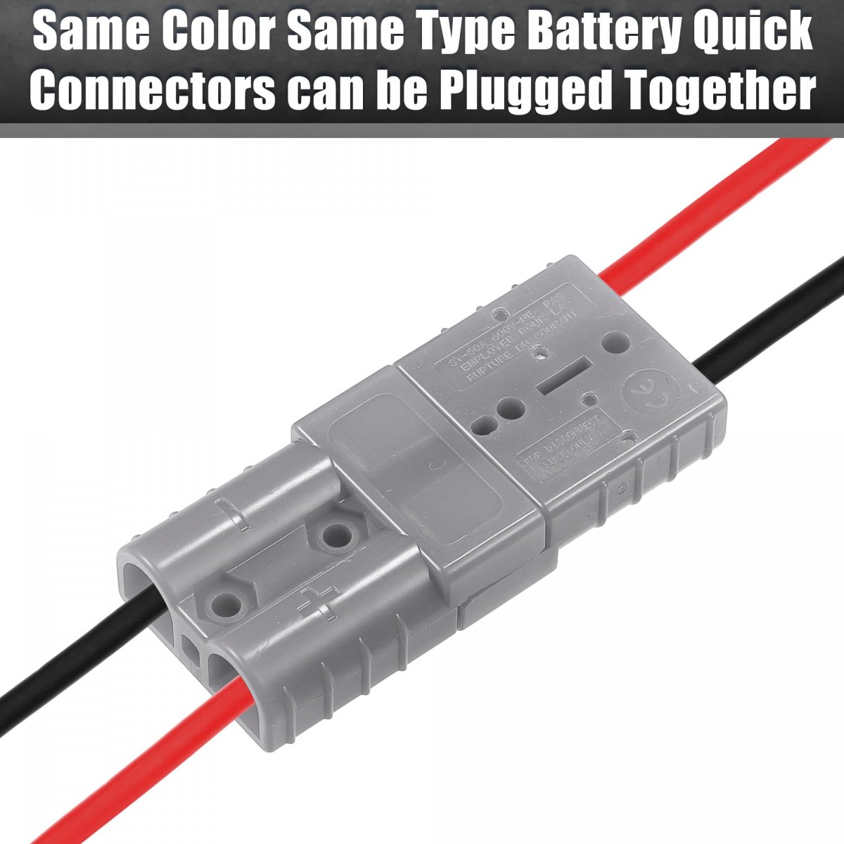 2 Set 50a Battery Quick Connector Kit Car Trailer Plug Connect Disconnect Gray