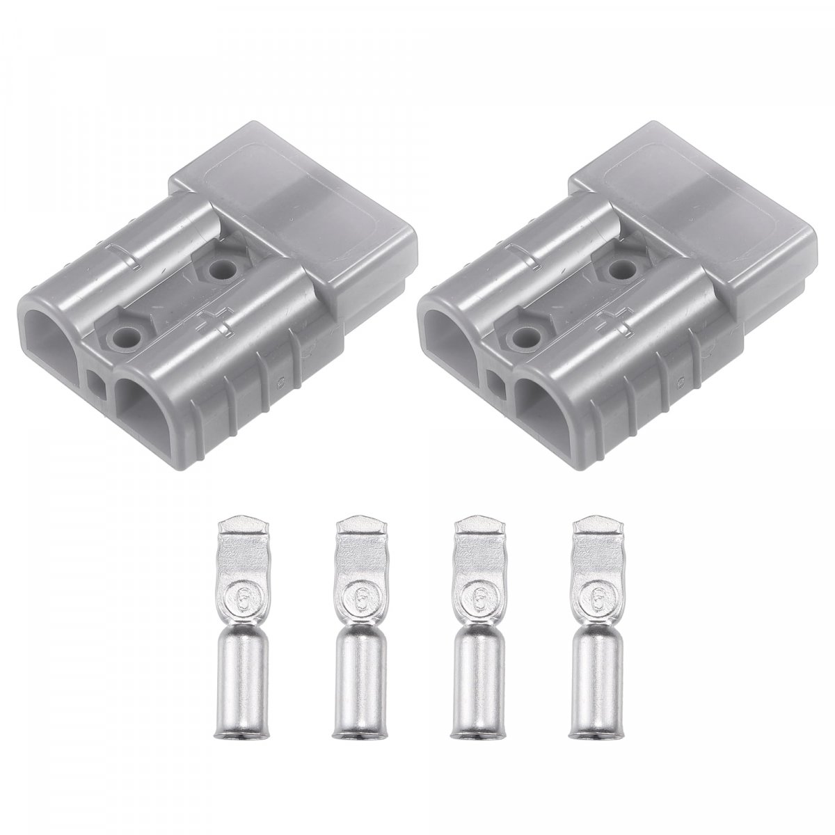 2 Set 50a Battery Quick Connector Kit Car Trailer Plug Connect Disconnect Gray