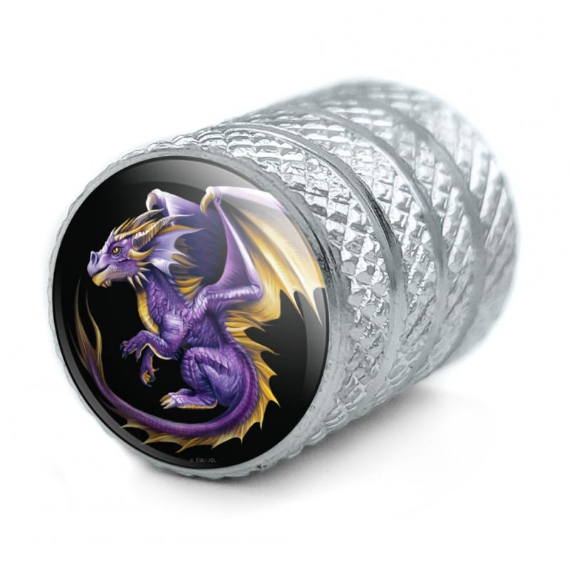 Purple Baby Dragon Valve Stem Caps For Tire Rim Wheels Aluminum Schrader Type Air Covers 4 Piece Set 0 55 In Height