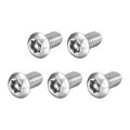 5pcs Torx Security Machine Screws 16-18 X 5 8 304 Stainless Steel Tamper Resistant Button Head Bolt Full Thread For Anti-theft 