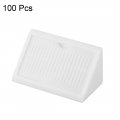 Uxcell Plastic Corner Braces Shelf Cabinet Door 90 Degree 4 Holes Angle Brackets With Cover Cap White Pack Of 100