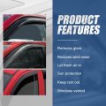4pcs Tape-on Window Visors Deflector Rain Guard Compatible With Honda Hr-v 2016-2022 Acrylic