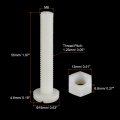 Uxcell 20 Pairs Nylon Screw Nut Assortment M8x50mm Slotted Pan Head Screws M8 Hex Nuts For Machinery Electronics White