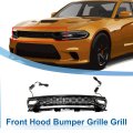 Front Upper Bumper Grille For Dodge Charger 2015-2023 Kidney Grill With Light Black