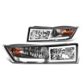 Dna Motoring Fl-ztl-258-ch Assembly Fog Light Driver Passenger Side Enhance Visibility For 07-14 Cadillac Escalade Esv Ext 