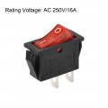 Uxcell Spst Boat Rocker Switch Red Toggle For Marine 2pins On Off Ac 250v 16a 5pcs