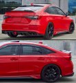 Mc Style Fe180 Painted Jdm Full Gloss Black Rear Diffuser With Led Light Compatible For 2022 2023 Honda Civic Ex Lx Si Touring