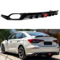 Mc Style Fe180 Painted Jdm Full Gloss Black Rear Diffuser With Led Light Compatible For 2022 2023 Honda Civic Ex Lx Si Touring