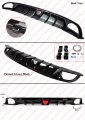 Mc Style Fe180 Painted Jdm Full Gloss Black Rear Diffuser With Led Light Compatible For 2022 2023 Honda Civic Ex Lx Si Touring