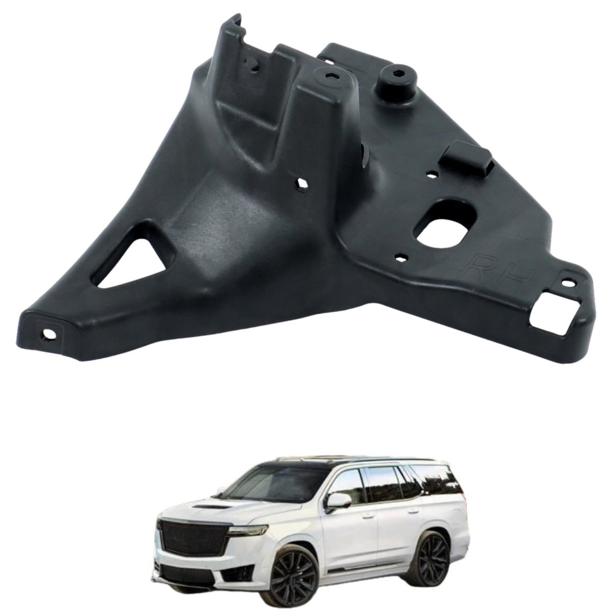 Plastics Front Outer Bumper Bracket Right Passenger Side Black Replacement For Escalade 2021-2024 84286905