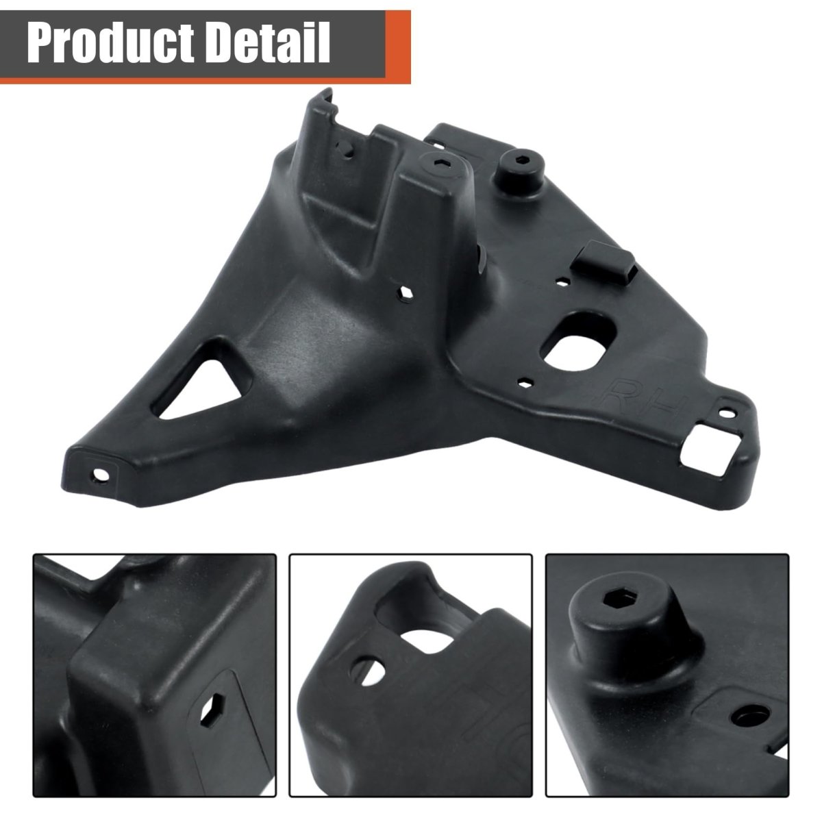 Plastics Front Outer Bumper Bracket Right Passenger Side Black Replacement For Escalade 2021-2024 84286905