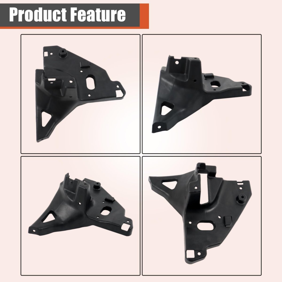 Plastics Front Outer Bumper Bracket Right Passenger Side Black Replacement For Escalade 2021-2024 84286905
