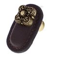 Vicenza Designs K1187 Napoli Leather Knob Large Brown Antique Brass 