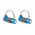 Uxcell 4-digit Combination Padlock 2-inch Resettable Lock For Gate Locker Blue 2pcs