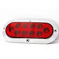 12 Pack Of Long Haul Red 6 Oval Surface Mount Stop Tail Turn Led W Chrome Bezel 