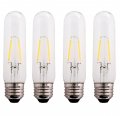 Creative Hobbies Clear 1 5w Led T10 Tubular Light Bulb Nickel Plated E26 Medium Base 25 Watt Equivalent 4 Pack