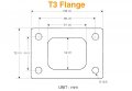 Autobahn88 Mild Steel Turbo Flange With Gasket Compatible Garrett T3 Turbocharger Manifold Header