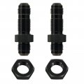 6an Male To Straight Bulkhead Flare Fitting Union Adapter 6061 Aluminum Black Anodized 37 Degrees Sealing Angle 2 Pieces 