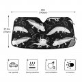 Seamless White Swimming Axolotls Algae Leaves On Dark Auto Car Windshield Sun Shade Window Uv Ray Visor Protector Heat Screen