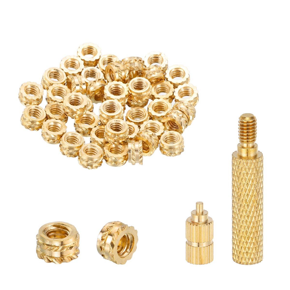 50 Pcs Threaded Inserts With Soldering Iron Tip Press Tool M2 X 2mm H 3 5mm Od Brass Metric Knurled Nuts Heat Set Embedment Nut