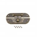 Wood Case Box Hasp 66x30mm Closure Antique Latches Bronze Tone 3 Pcs 