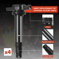 A-premium Set Of 4 Ignition Coil Pack And Iridium Spark Plugs Compatible With Nissan Sentra 2000 2001 2002 L4 1 8l Petrol