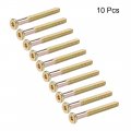 Uxcell M8x75mm Furniture Screw Hex Socket Machine Screws Zinc Plated Fasteners Bolts Half Thread Carbon Steel 10pcs