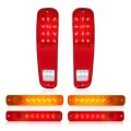 Hecasa 6pcs Tail Lights And Side Marker Light Fender Kit For 1973-1977 Ford Pickup Red Amber Lens 