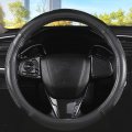 Leather Steering Wheel Cover Car 15 Inch Universal Fit Microfiber Anti-slip Soft Breathable Full Surround