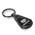 Jeep Renegade Real Black Carbon Fiber Teardrop Keychain Gunmetal Metal Pendant Official Licensed 2 125 In X 1 25