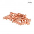 Mromax 50pcs Round Flat Head Rivet 63 X 0 12 Length Outer Diameter Copper Solid Rivets Metal Stud Fasteners For Electrical