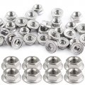 50 Pieces M5 X 0 8mm Serrated Flange Hex Locknuts 304 Stainless Steel Nuts Bright Polished Finish 
