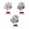 Uxcell T-nut 120pcs 1 4 -20 5 16 -18 3 8 -16 Zinc Plated Steel Pronged Tee Nuts For Furniture Woodwork Cabinetry Threaded