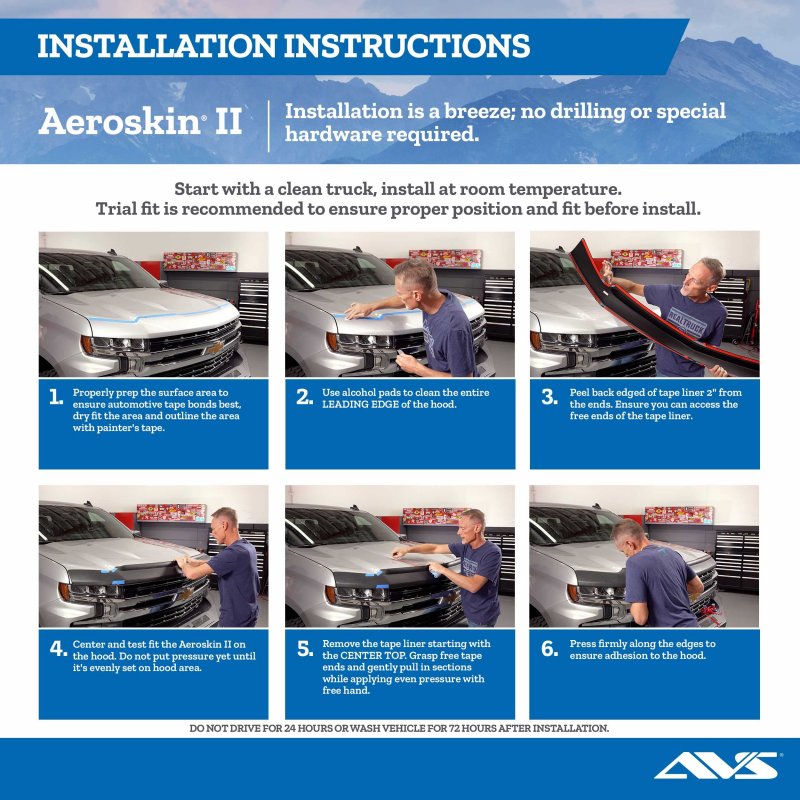 Auto Ventshade Avs Aeroskin Ii Hood Protector 2016 2023 Toyota Tacoma Low Profile Textured Black 1 Pc 436079