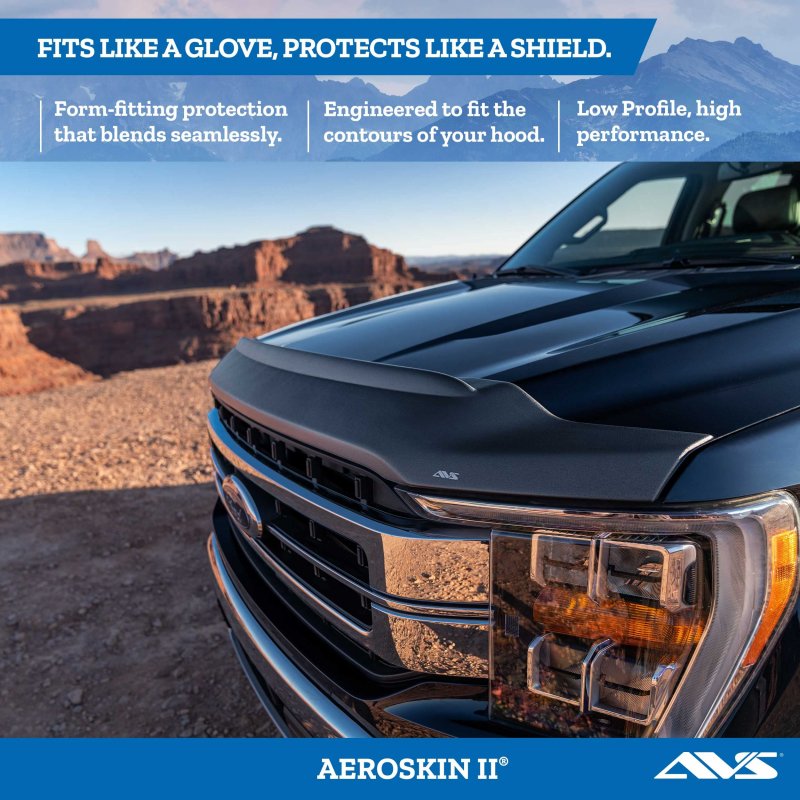 Auto Ventshade Avs Aeroskin Ii Hood Protector 2016 2023 Toyota Tacoma Low Profile Textured Black 1 Pc 436079