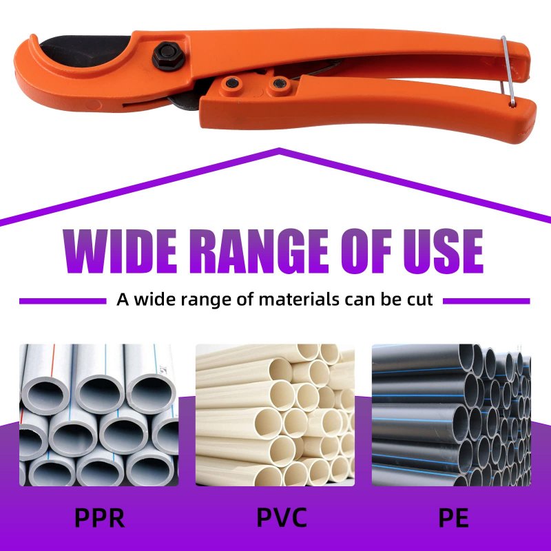 Swpeet 2pcs Aluminium One-hand Fast Pipe Cutting Tool Ratchet-type Straight Cut Cutters And Pvc Cutter For Plastic Hoses Pipes