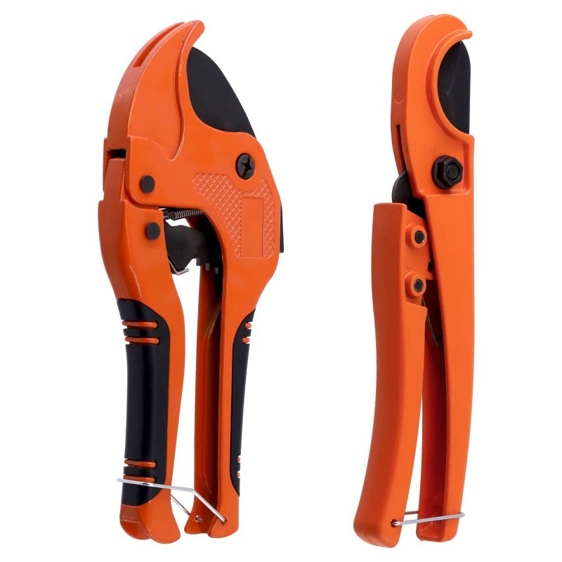 Swpeet 2pcs Aluminium One-hand Fast Pipe Cutting Tool Ratchet-type Straight Cut Cutters And Pvc Cutter For Plastic Hoses Pipes