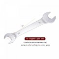 Uxcell Thin Open End Wrench 14mm X 15mm Metric Mirror-chrome Plated High Carbon Steel For Household Maintenance And General