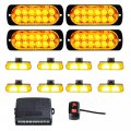 Astra Depot Set Amber 4x 12-led And 8pcs 2-led Emergency Caution Warning Hazard Flashing Strobe Light Car Truck Van