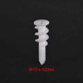 Uxcell 13x42mm Plastic Expansion Tube Drywall Wall Fixing White 25pcs
