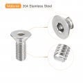 Uxcell 10-32x1 2 Flat Countersunk Head Socket Cap Screws 50pcs 304 Stainless Steel Hex Full Thread Bolts