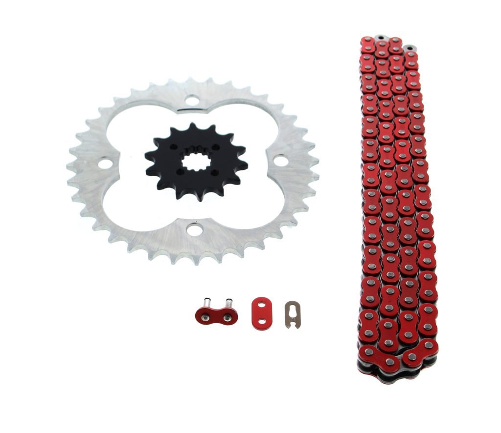 Chain And Sprocket Kit For Honda Trx400ex 2005 2006 2007 2008 Red Non O Ring 520 94 Steel 14 Tooth Front 36 Rear Sprockets