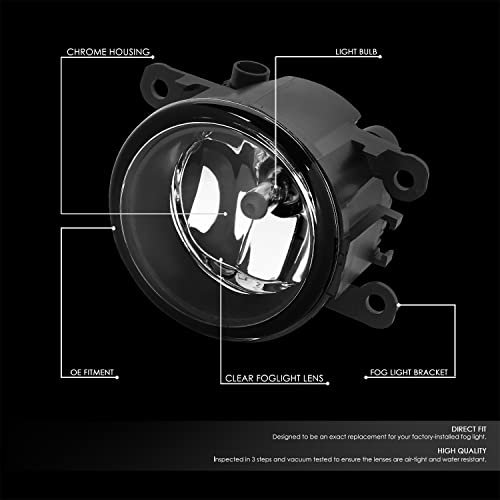 Fl-ztl-367-ch Chrome Housing Fog Lights Pair For 06-21 Mustang 08-14 Focus 11-22 Transit Connect 07-14 Lincoln Navigator