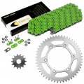 Caltric Green O-ring Drive Chain And Sprockets Kit Compatible With Yamaha Yz250 1999 2000 2001-2017