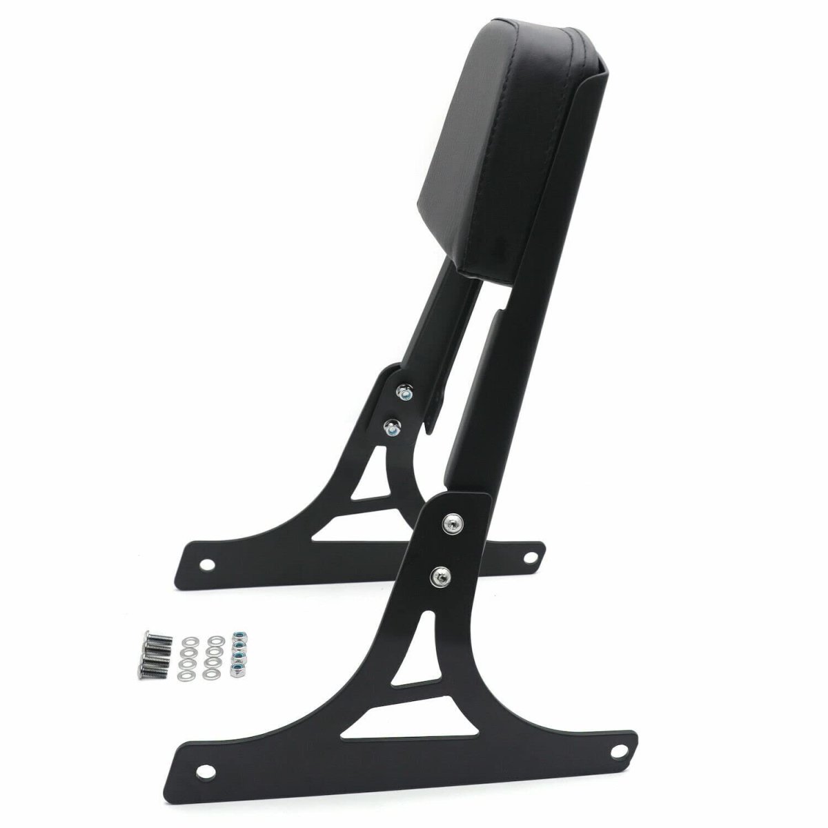 Httmt- Black Flame Backrest Sissy Bar W Leather Pad For H-d Softail Flstsc Fxst Fxstb Fxsts Fxstsb P N Mt142-f-bk