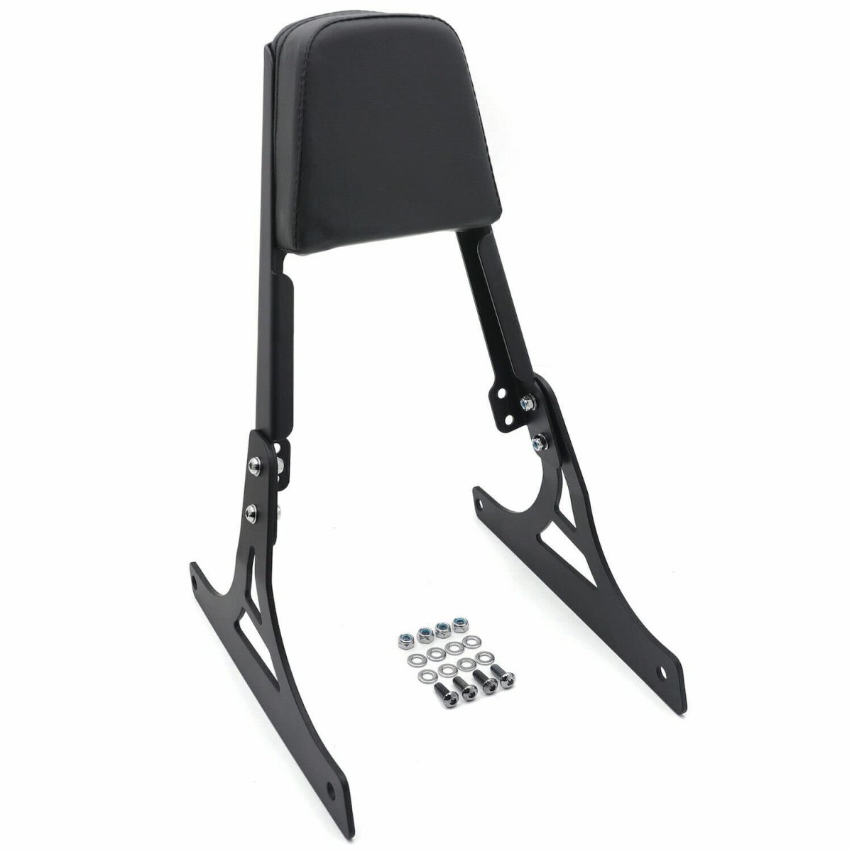 Httmt- Black Flame Backrest Sissy Bar W Leather Pad For H-d Softail Flstsc Fxst Fxstb Fxsts Fxstsb P N Mt142-f-bk