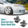 Acropix Car Sun Visor Hook Clip Bracket Retainer Replacement Fit For Honda Accord Black 2pcs Gray