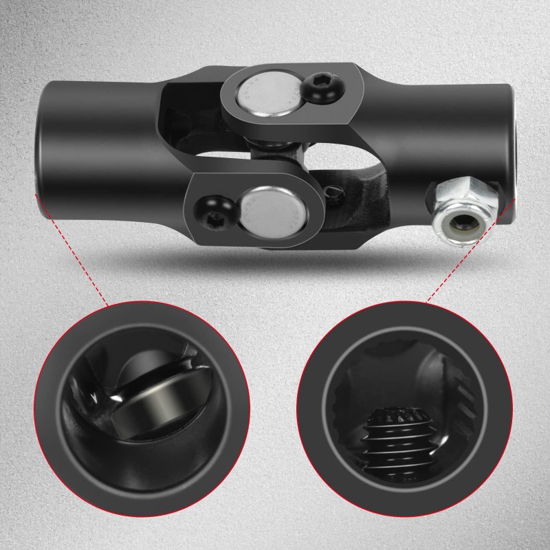 Steering Joints 9 16-26 Spline X 3 4 Smooth Round U-joint Shaft Black